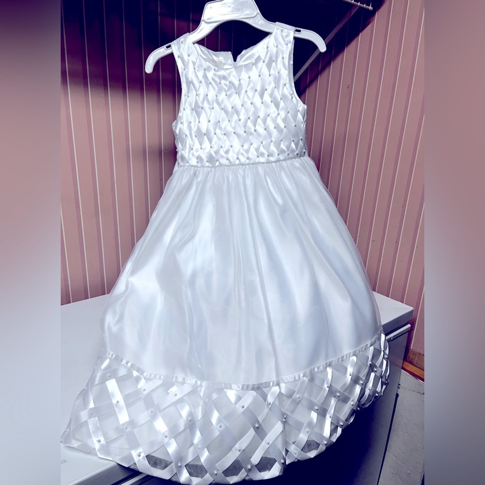 White communion dress with veil